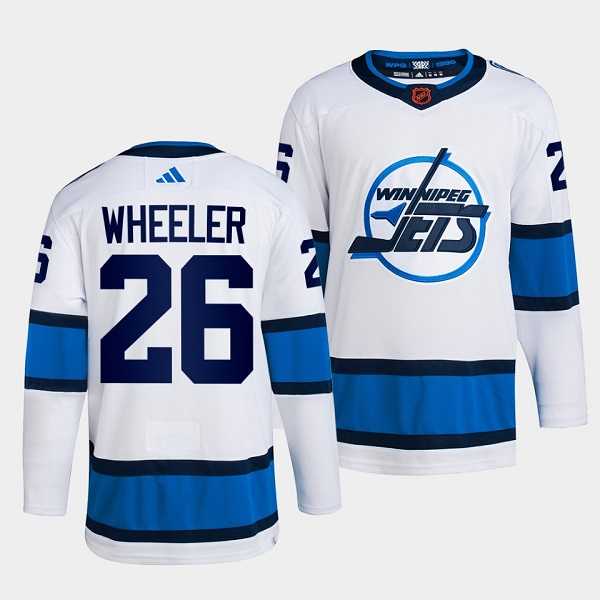Men%27s Winnipeg Jets #26 Blake Wheeler White 2022 Reverse Retro Stitched Jersey Dzhi->winnipeg jets->NHL Jersey